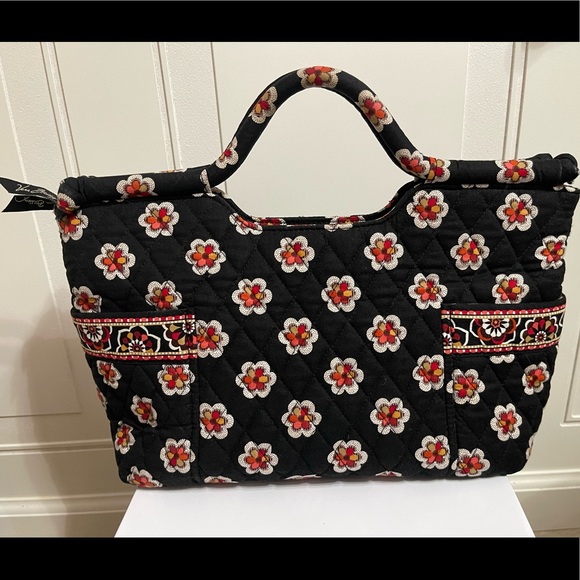 ⭐️Vera Bradley Gabby Satchel Handbag Zipper Pirouette Black - Picture 4 of 13